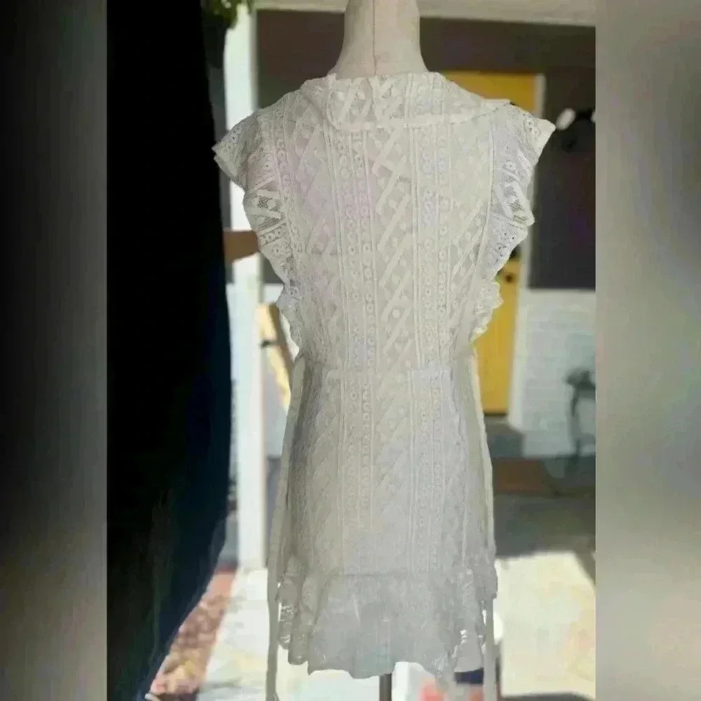 Aqua Beautiful White A-Line Mini Dress - Picture 6 of 9